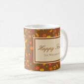 Fall Pattern Familienname Brown Kaffeetasse (VorderseiteRechts)