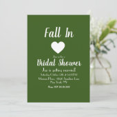 Fall Pattern Liebe Grünes Brautparty Einladung (Stehend Vorderseite)