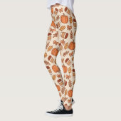 Fall Pattern Nahtlose Kaffee Pumpkin Leggings (Links)