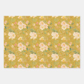 Fall Peach Blume Wasserfarbe auf Ceyllin Gelb Geschenkpapier Set (Vorderseite 3)