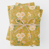 Fall Peach Blume Wasserfarbe auf Ceyllin Gelb Geschenkpapier Set (Beispiel)