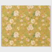 Fall Peach Blume Wasserfarbe auf Ceylllon Gelber R Geschenkpapier (Flach)