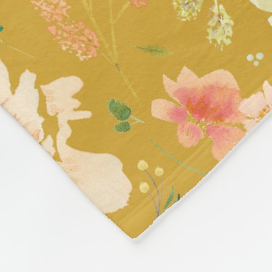 Fall Peach Blume Wasserfarbe Mustar Gelbe Decke (Ecke)