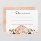 Fall Peach Green Pumpkin Rustikale Blumenberatung Begleitkarte (Vorne/Hinten)