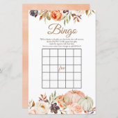 Fall Peach Pumpkin Rustikale Bingo Spiele (Vorne/Hinten)