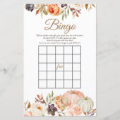 Fall Peach Pumpkin Rustikale Bingo Spiele (Vorderseite)