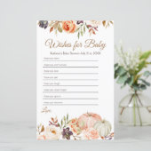 Fall Peach Pumpkin Rustikale Blumenwünsche für Bab (Stehend Vorderseite)