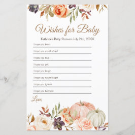 Fall Peach Pumpkin Rustikale Blumenwünsche für Bab