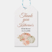 Fall Peach und Green Pumpkin Rustic Vielen Dank Ta Geschenkanhänger (Vorderseite)