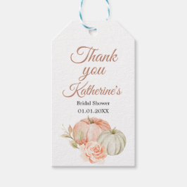 Fall Peach und Green Pumpkin Rustic Vielen Dank Ta Geschenkanhänger