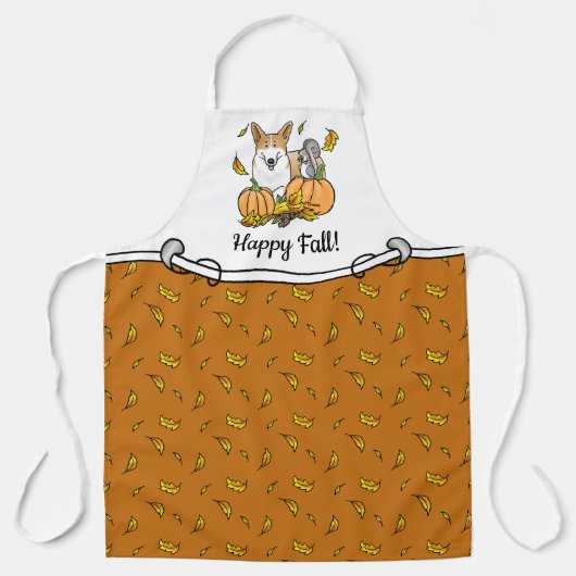 Fall Pembroke Welsh Corgi (rot 1) Pumpkins Niedlic Schürze (Vorderseite)