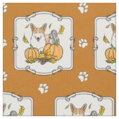 Fall Pembroke Welsh Corgi (rot 1) Pumpkins Niedlic Stoff (Nahaufnahme)