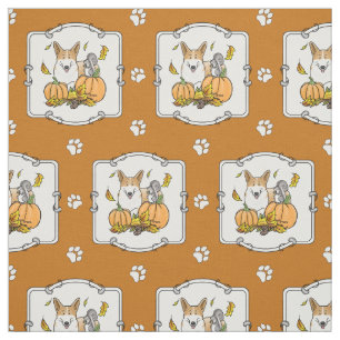 Fall Pembroke Welsh Corgi (rot 1) Pumpkins Niedlic Stoff