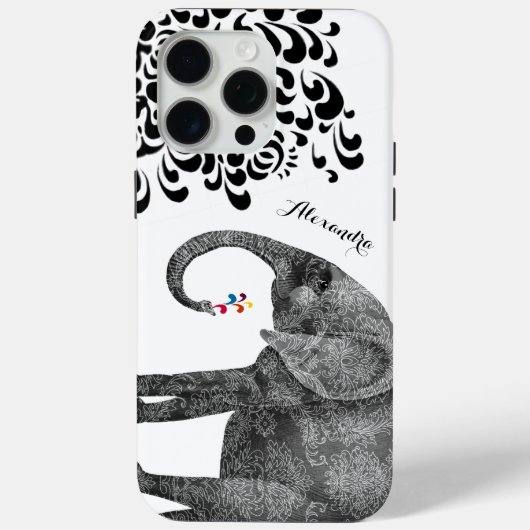Fall "personalisiert Elephant Damask iPhone 6" Case-Mate iPhone Hülle (Rückseite)