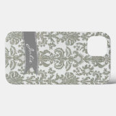 Fall personalisiert Gray Damask iPhone 6 Case-Mate iPhone Hülle (Rückseite (Horizontal))