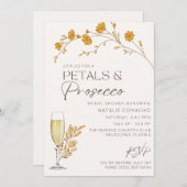 Fall Petals Prosecco Brautparty Party Einladung (Vorne/Hinten)