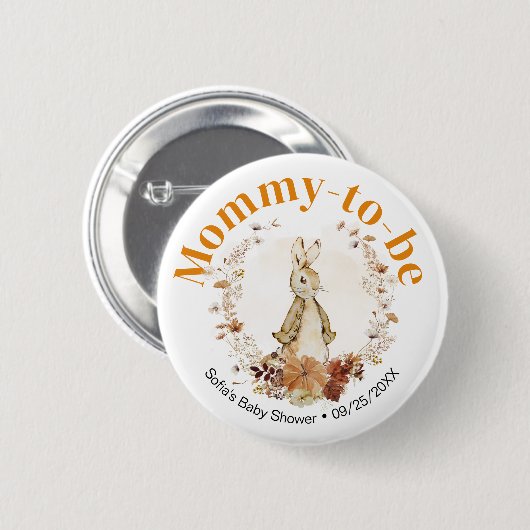Fall Peter Rabbit Neutral Baby Mommy zu sein Butto Button (Vorne & Hinten)