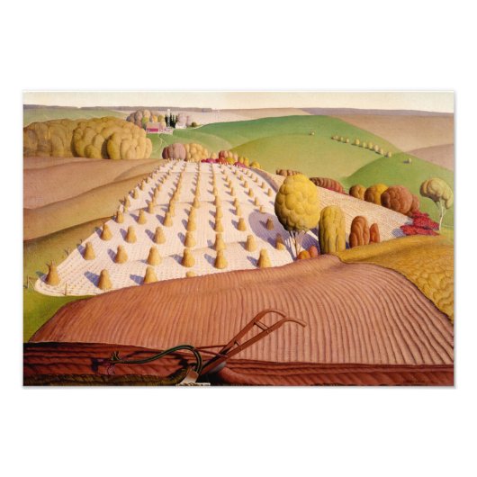 Fall Pflügen, 1931 von Grant Wood Fotodruck (Vorne)
