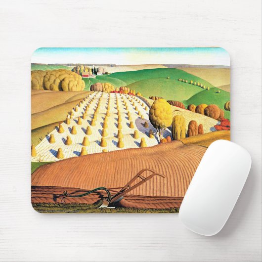 Fall Pflügen, schöne amerikanische Malerei Mousepad (Mit Mouse)