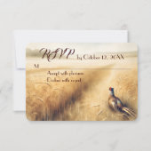 Fall Pheasant Wedding RSVP Karte (Vorderseite)