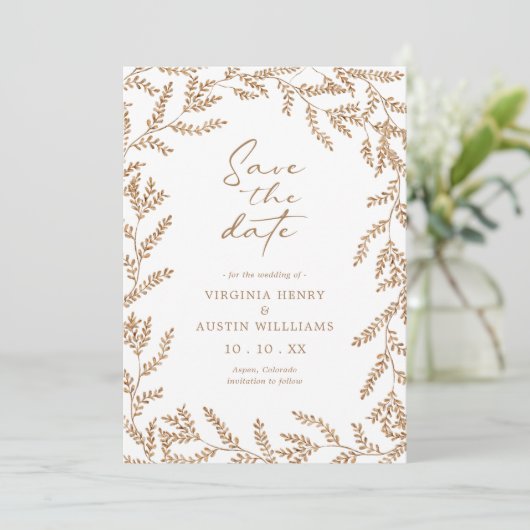 Fall Photo Wedding Save The Date (Stehend Vorderseite)