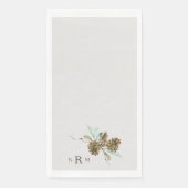 Fall Pine Cone Foliage Monogramm Serviette (Vorderseite)