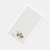 Fall Pine Cone Foliage Monogramm Serviette (Ecke)