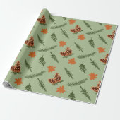 Fall Pine und Ahornleder Nahtlose Wrapping Paper Geschenkpapier (Ungerollt)