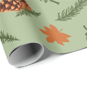 Fall Pine und Ahornleder Nahtlose Wrapping Paper Geschenkpapier (Rolleneckpunkt)