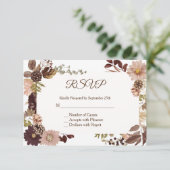 Fall Pine Wedding RSVP Card - Horizontal Karte (Stehend Vorderseite)