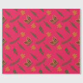 Fall Pinecone und Leaf Nahtlose Wrapping Paper Geschenkpapier (Flach)