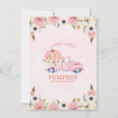 Fall Pink Floral Pumpkin Truck Baby Dusche Einladung (Rückseite)