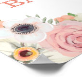 Fall Pink Floral Pumpkin Truck Baby Dusche Willkom Poster (Ecke)