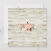 Fall Pink Floral Pumpkin Wasserfarbe Kinderdusche Einladung (Rückseite)