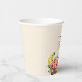 Fall Pink Floral Pumpkins Autumn Birthday Party Pappbecher (Rechts)