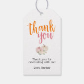 Fall Pink Floral Pumpkins Harvest Truck Geschenkanhänger (Rückseite)