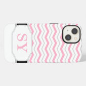 Fall Pink & Gray Zickzack Monogramm iPad 2/3/4 iPhone Hülle (Rückseite (Horizontal))