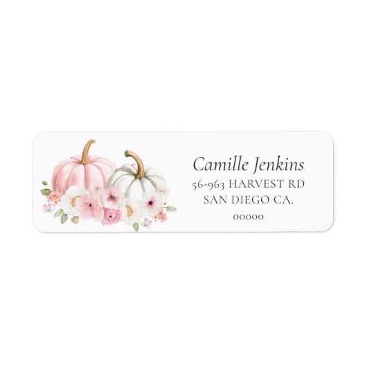 Fall Pink Pumpkin Address Label (Vorne)