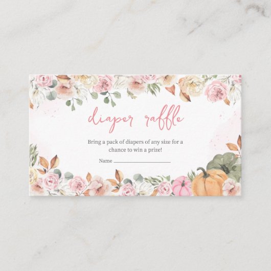 Fall Pink Pumpkin Baby Dusche Begleitkarte (Vorderseite)