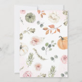 Fall Pink Pumpkin Baby Dusche Einladung (Rückseite)