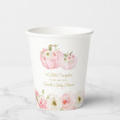 Fall Pink Pumpkin Baby Dusche Party Pappbecher (Vorderseite)