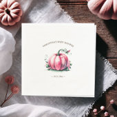 Fall Pink Pumpkin Baby Dusche Personalisiert Serviette