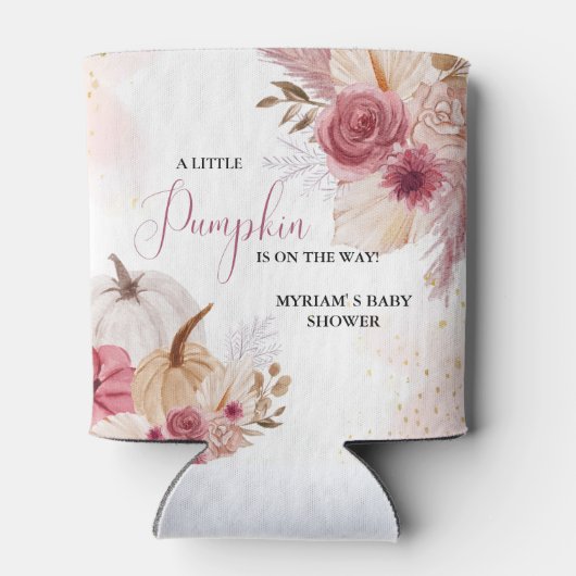 Fall Pink Pumpkin Floral Girl Dusche Dosenkühler (Rückseite)