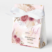 Fall Pink Pumpkin Floral Girl Dusche Gefallen Geschenkschachtel (Vorderseite)