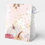 Fall Pink Pumpkin Floral Girl Dusche Gefallen Geschenkschachtel (Rückseite)