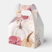Fall Pink Pumpkin Floral Girl Dusche Gefallen Geschenkschachtel (Rückseite)