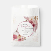 Fall Pink Pumpkin Floral Girl Dusche Geschenktütchen (Vorderseite)