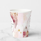 Fall Pink Pumpkin Floral Girl Dusche Pappbecher (Rechts)