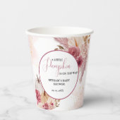 Fall Pink Pumpkin Floral Girl Dusche Pappbecher (Vorderseite)