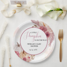 Fall Pink Pumpkin Floral Girl Dusche